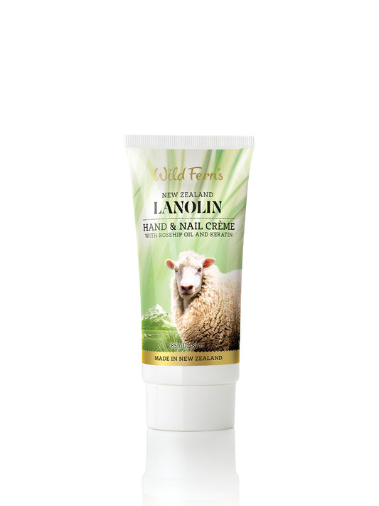 Lanolin Hand and Nail Crème with Rose Hip and Keratin, 85ml